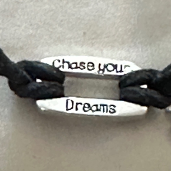 2/$10 Silver tone & double black Cord bracelet “Choose Your Dreams“ - Picture 6 of 15